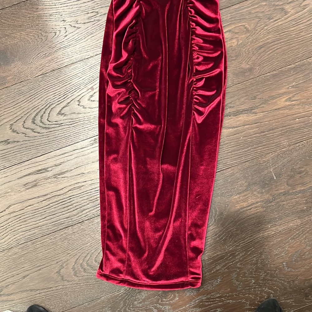 Laura Byrnes Pinup Girl Clothing Red Burgundy Dress - Picture 6 of 11